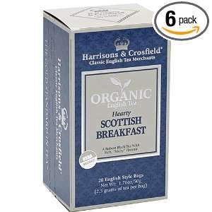   Organic Scottish Breakfast Tea, 20 Count Tea Bags (Pack of 6