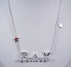 Disney Couture Silver Pl. Crystal Believe Tink Necklace