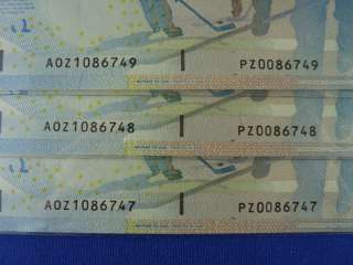 Consective Canada $5 Triple Error Bank Notes UNC#353  