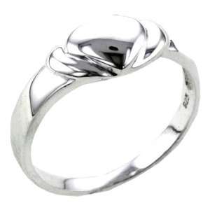  Solid Heart Sterling Silver Promise Ring: Pugster: Jewelry