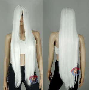 40 inch Hi_Temp Series White Long Cosplay DNA Wigs 851001  
