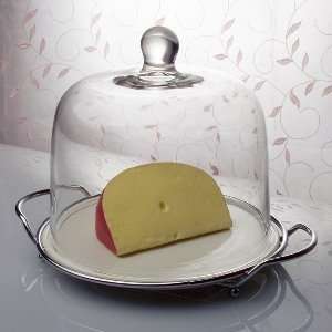  Godinger PORCELAIN/GLASS CHEESE DOME: Kitchen & Dining