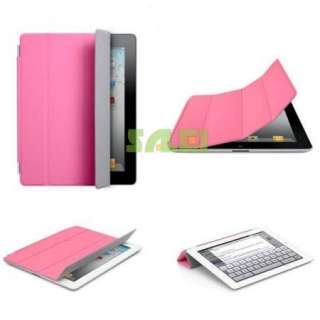 Pink New Magnetic Leather Smart Skin Back Case Cover Protector 