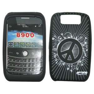  Blackberry Curve/Javelin 8900 PEACE Sign on Black Silicone 