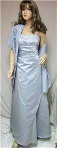 Gorgeous Size 2 Davids Bridal Icy Blue Formal Prom/Cocktail Gown w 