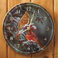 Wall Clock 11 Birds Winter Cardinals Wild Wings  