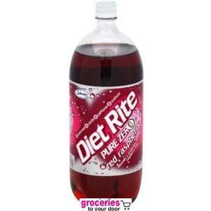 Diet Rite Pure Zero Red Raspberry Soda, 2 Liter Bottle (Pack of 6 
