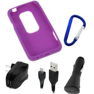   Data Cable + Car Charger Adapter + Blue Belt Clip for Sprint HTC EVO