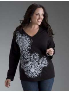 LANE BRYANT   Embellished flower knit tee customer reviews   product 