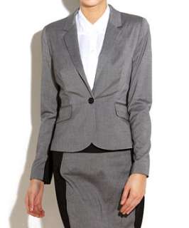 Mid Grey (Grey) Contrast Panel Fitted Jacket  248631907  New Look