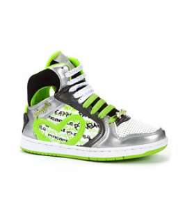 Green (Green) Pineapple Geo High Top Trainers  233338030  New Look