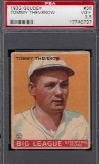 1933 GOUDEY #36 TOMMY THEVENOW centered PSA 3.5  