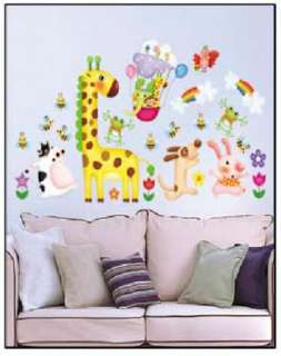 Happy Forest Animals Wall Stickers Wallpaper Room Decor  