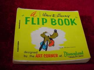 Vintage 1960s DISNEYLAND Pluto FLIP BOOK By ART CORNER Walt Disney 