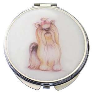 Yorkie Dog Compact Magnified Mirror & Pill Box Gift Set