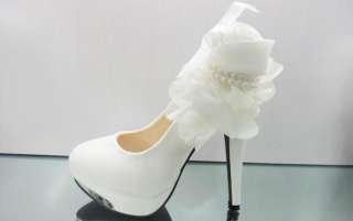   Super High Heels Flower Wedding Platform Pumps Rose Shoes#08  