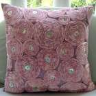   Throw Pillow Covers   Silk Pillow Cover Embroidered with Satin Ribbons