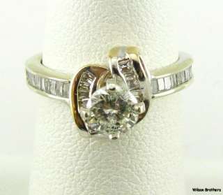 92ctw DIAMOND Unique Engagement RING   14k White Gold  