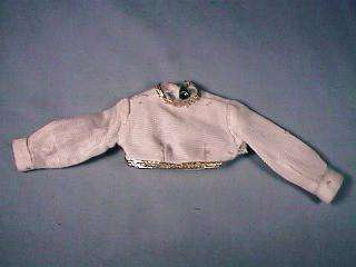 Off White Doll Blouse Gold Piping Trim  