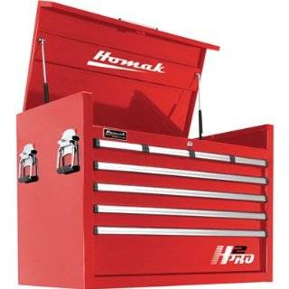 Homak H2PRO Series 36in. 8 Drawer Top Tool Chest   Red, 35 1/4in.W x 