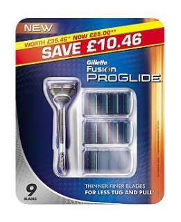 Gillette ProGlide manual razor and 9 blades value pack   Boots