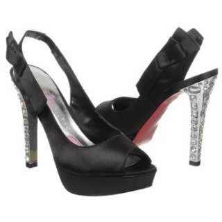 Womens Paris Hilton Becca Black Satin Shoes 