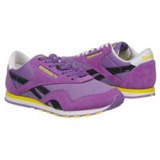 Athletics Reebok Womens Classic Nylon Slim Purple/Gravl/Wht/Ylw Shoes 