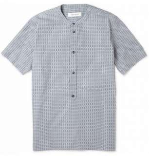 Yves Saint Laurent Grandad Collar Printed Cotton Shirt  MR PORTER