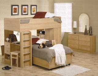 Youth Natural Wood Twin Size Loft Bed   FREE S/H  