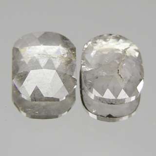33cts Oval Pair Rose Cut Silver Grey Natural Diamond  