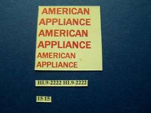 DECAL HO SCALE DELIVERY TRUCK AMERICAN APPLIANCE  