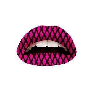  Lip Sticker Temporary Lip Tattoo  Pink and Black Fishnet 