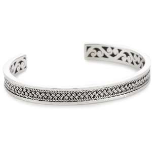 LOIS HILL Thai Weave Woven and Hammered Baby Cuff Bracelet