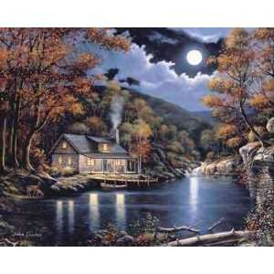  Cabin By The Lake Wall Mural