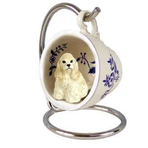  Cocker Spaniel Blue Tea Cup Dog Ornament   Buff: Home 