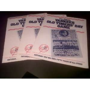  1983 New York Yankees Old Timers Day Program Everything 