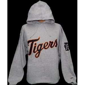 New! 2XL MLB Detroit Tigers Grey Embroidered Pullover Hoodie / Jacket 