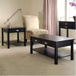 Winsome Timber Coffee Table and End Table Set in Black Beechwood