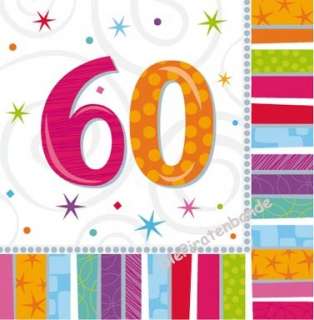 SERVIETTEN zum 60. Geburtstag mit Zahl 60 NEU  
