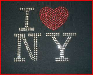 LOVE NY schwarz Girl Glitzer Shirt Strass S M L XL  