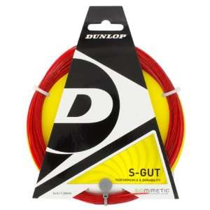 Dunlop S Gut Biomimetic 16G Red Tennis String  Sports 