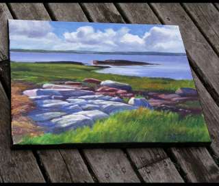 Maine White Rocks Landscape Oil Painting Bechler Art  
