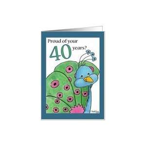  Proud Peacock 40th Birthday Card Toys & Games