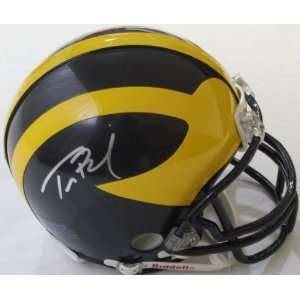  Signed Tom Brady Michigan Wolverines Mini Helmet   SM Holo 