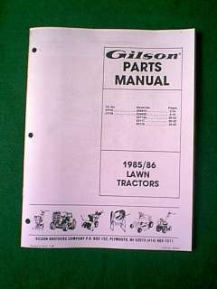 GILSON TRACTOR LT11S & LT11R PARTS MANUAL 1985/86  