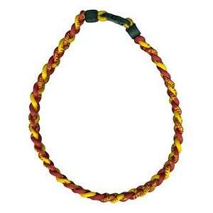   Ionic Braided Necklace   Burgundy/Gold:  Sports & Outdoors