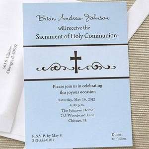  Precious Prayers Personalized Boys Communion Invitations 