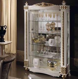 Exklusive Glas Vitrine 2 türig Mythos Gold Luxus Stilmöbel 