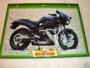 2000 BUELL M2 CYCLONE Motorcycle PRINT 7x10 PHOTO CARD  