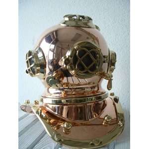    12 Polished Brass & Copper Mark V Dive Helmet